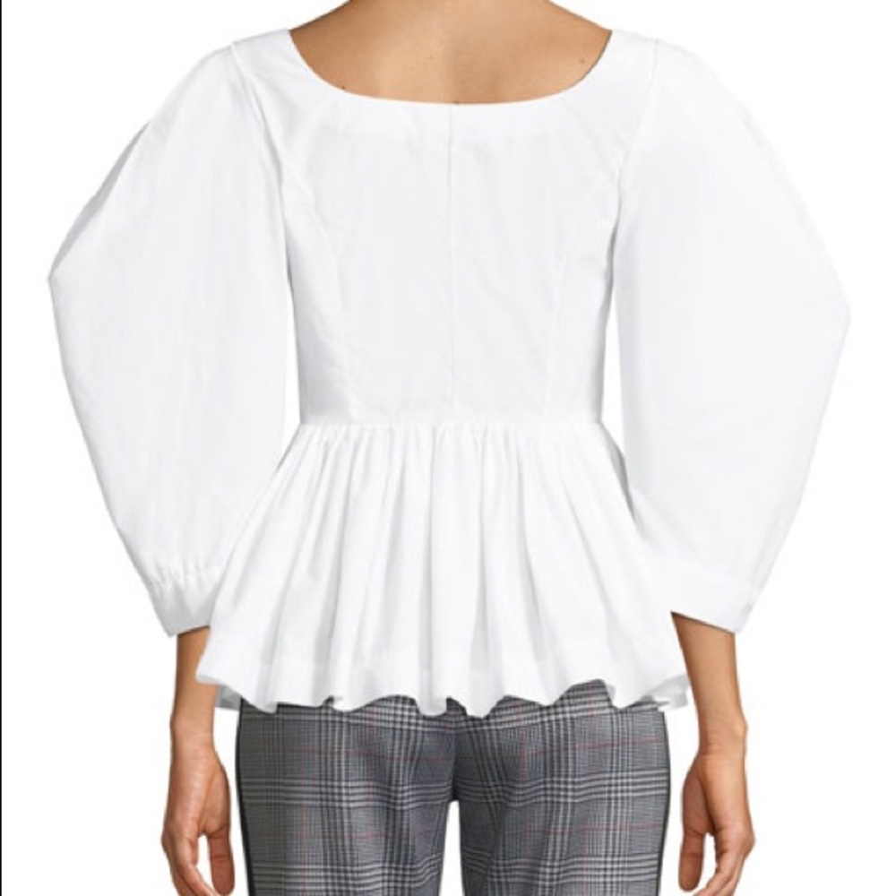 ISA ARFEN
Vera V-Neck Full-Sleeve Cotton Peplum Top uk size 8 $675 - Picture 3 of 13